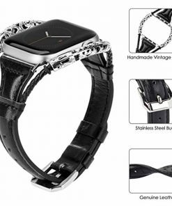 Our Apple watch series 4 band is a Superior leather apple watch band with ornamental steel design, its the best apple watch bands ever
