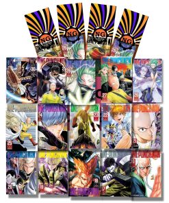 One Punch Man Anime Manga Set Vol 16-30 With Natogears Bookmarks and Custom Box